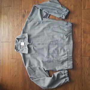 Twik Simons Houndstooth Women's Cropped Jacket with Pockets Size S